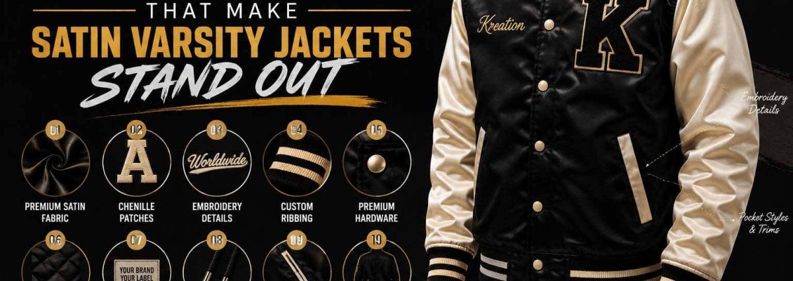 10 Customization Options That Make Satin Varsity Jackets Stand Out | Custom Satin Varsity Jacket Manufacturer