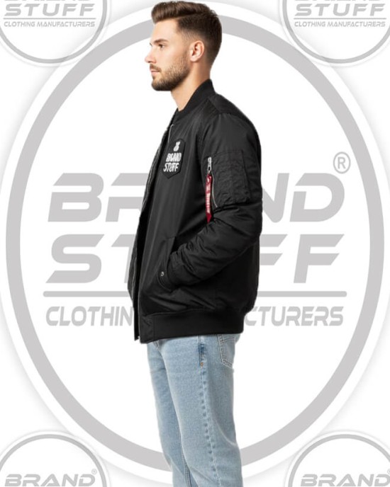 Black MA-1 Bomber Jacket - Custom Streetwear Manufacturing Black MA-1 Bomber Jacket - Custom Streetwear Manufacturing