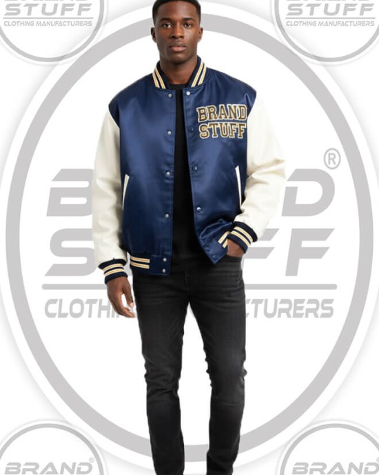 Premium Custom Satin Varsity Jacket - Classic Bomber Style Premium Custom Satin Varsity Jacket - Classic Bomber Style