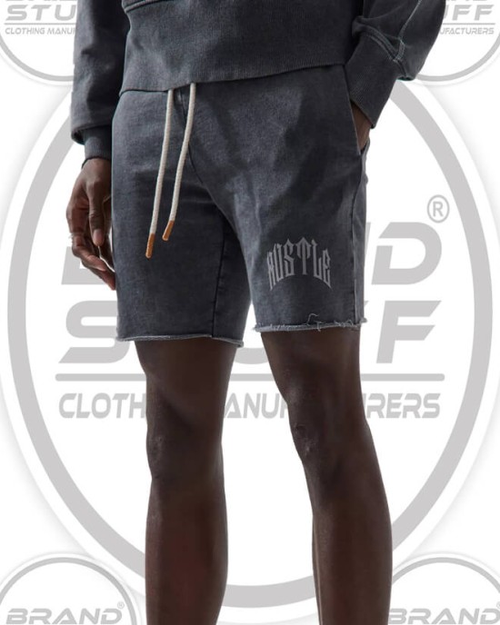 Acid Washed Fleece Shorts For Streetwear – Private Label
