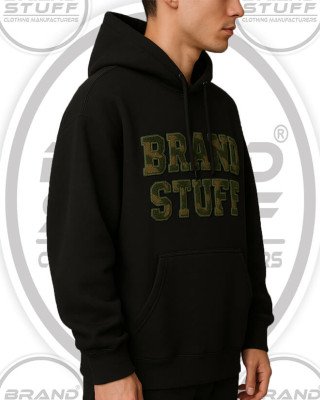 Custom Camo Chenille Logo Streetwear Hoodie - Private Label