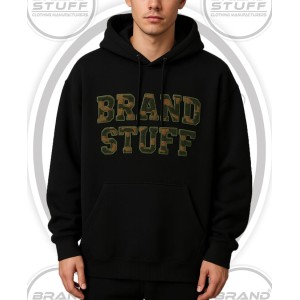 Custom Camo Chenille Logo Streetwear Hoodie - Private Label