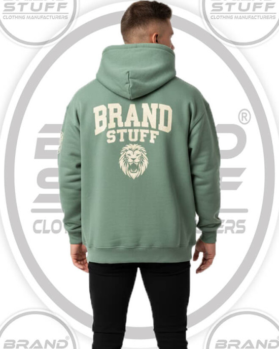 Custom Sage Green Oversized Hoodie | Lion Graphic Streetwear Custom Sage Green Oversized Hoodie | Lion Graphic Streetwear