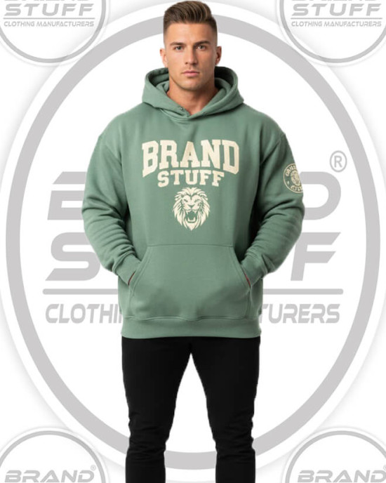 Custom Sage Green Oversized Hoodie | Lion Graphic Streetwear Custom Sage Green Oversized Hoodie | Lion Graphic Streetwear