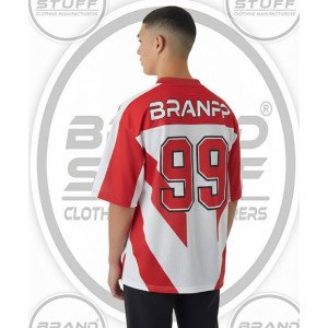 Retro Reborn Street Football Shirt - Red/White Graphic Jersey
