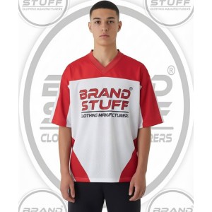 Retro Reborn Street Football Shirt - Red/White Graphic Jersey