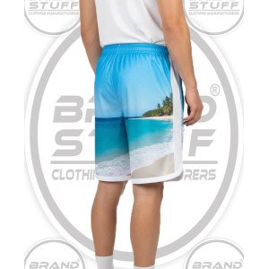 Wholesale Men's Photo Sublimation Beach Mesh Shorts Supplier