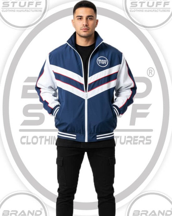 Private Label Custom Retro Chevron Track Jacket for Streetwear Brands