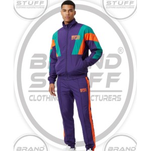 90s Purple Windbreaker Tracksuit | Retro Teal & Orange Color Block