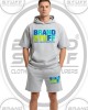 Wholesale Men's Oversized Short-Sleeve Hoodie & Shorts Set