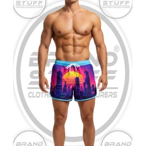 Wholesale Men's Full Sublimation Graphic Swim Shorts Supplier