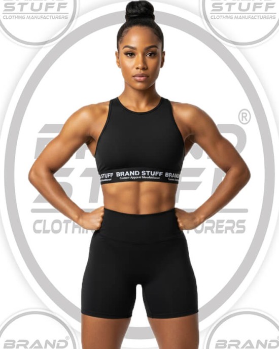 Wholesale Essential Black Biker Shorts Set Manufacturer