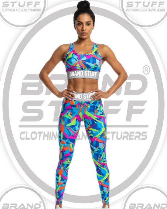 Wholesale Sublimation Color Block Activewear Set Manufacturer