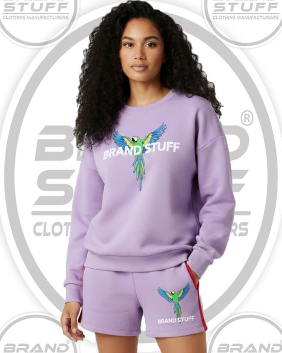 Women's Premium Fleece Sweatshirt & Graphic Shorts Set